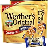 Werther’s Original Hard Sugar Free Caramel Candy for Melt-in-Your-Mouth Indulgence - Delicious Individually Wrapped Sugar Free Caramel Hard Candies for Adults, Resealable Bag Freshness - 7.7oz, 2 Pack