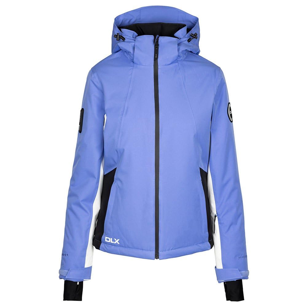 Dlx Women's Baja Blue Ski Jacket Slim Fit With Down Filling And Zip Off Hood - Dolores