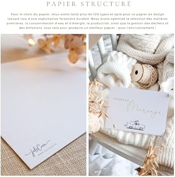 1 Carte De Mariage De Qualité Supérieure 10,5 X 14,8 Cm Avec