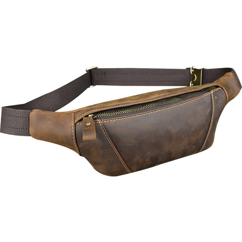 Sac banane en cuir vintage pour homme et femme au style intemporel
