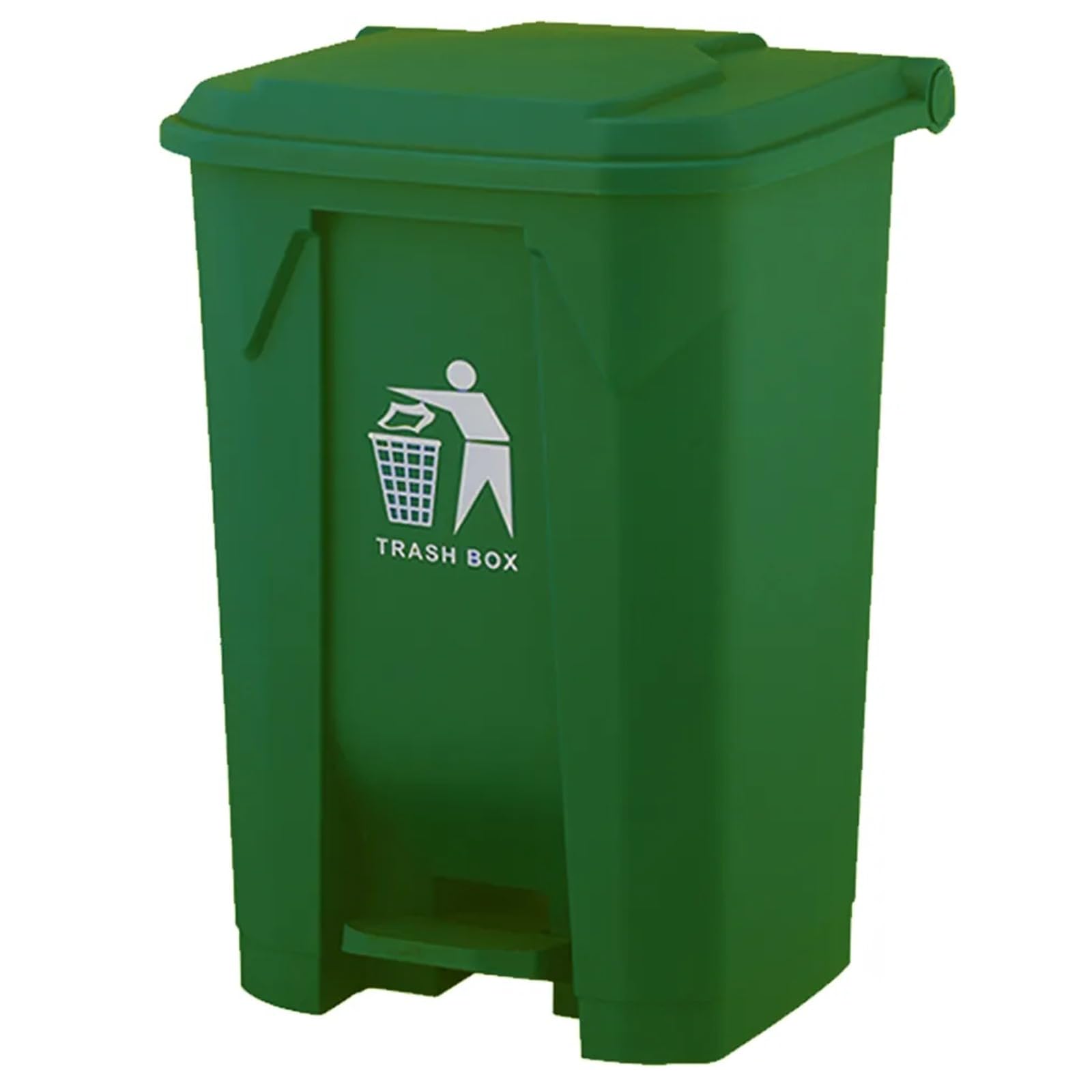 Recycling Pedal Bin with Foot Opening for Home, Kitchen, Bathroom and Outdoor Use - Indoor Green 80-Litre Waste Container