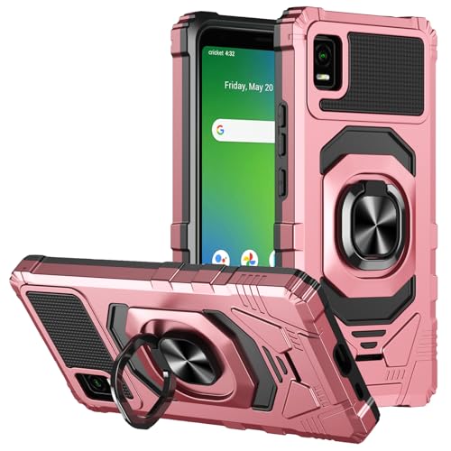 Ailiber for ATT Vista WTATTRW2 Case, [Not Fit AT&T Vista 2], Ring Kickstand for Magnetic Car Mount, Heavy Duty, Military Grade Shockproof Protective Rugged Durable Cover-Rose Gold