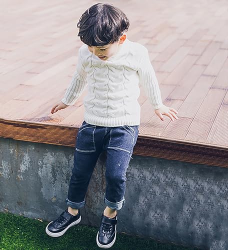 Baby Boys Turtleneck Knit Sweaters Toddler Girls Soft Warm High Collar Pullover Sweater Size 1-8T2