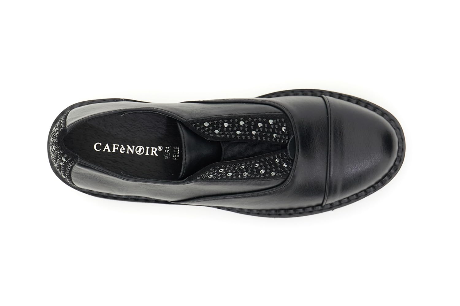 CAFèNOIR - Derby con Inserti di Strass E Borchie, da Donna, Colore Nero