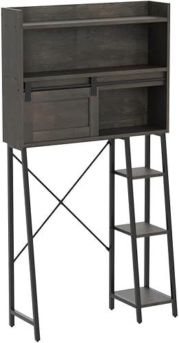 Miniatura 5 de Furniouse Armario de almacenamiento sobre el inodoro con soporte de papel higiénico, organizador de baño de almacenamiento masivo sobre el inodoro