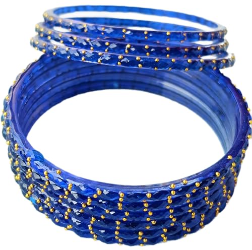 Image of JPS Plain and Glossy Finished Raindrop Glass Bangles Set for Women & Girls | Traditional Ethnic Chudi for Wedding, Party & Regular- Set of 12 Pcs of One Colour | Wedding Special