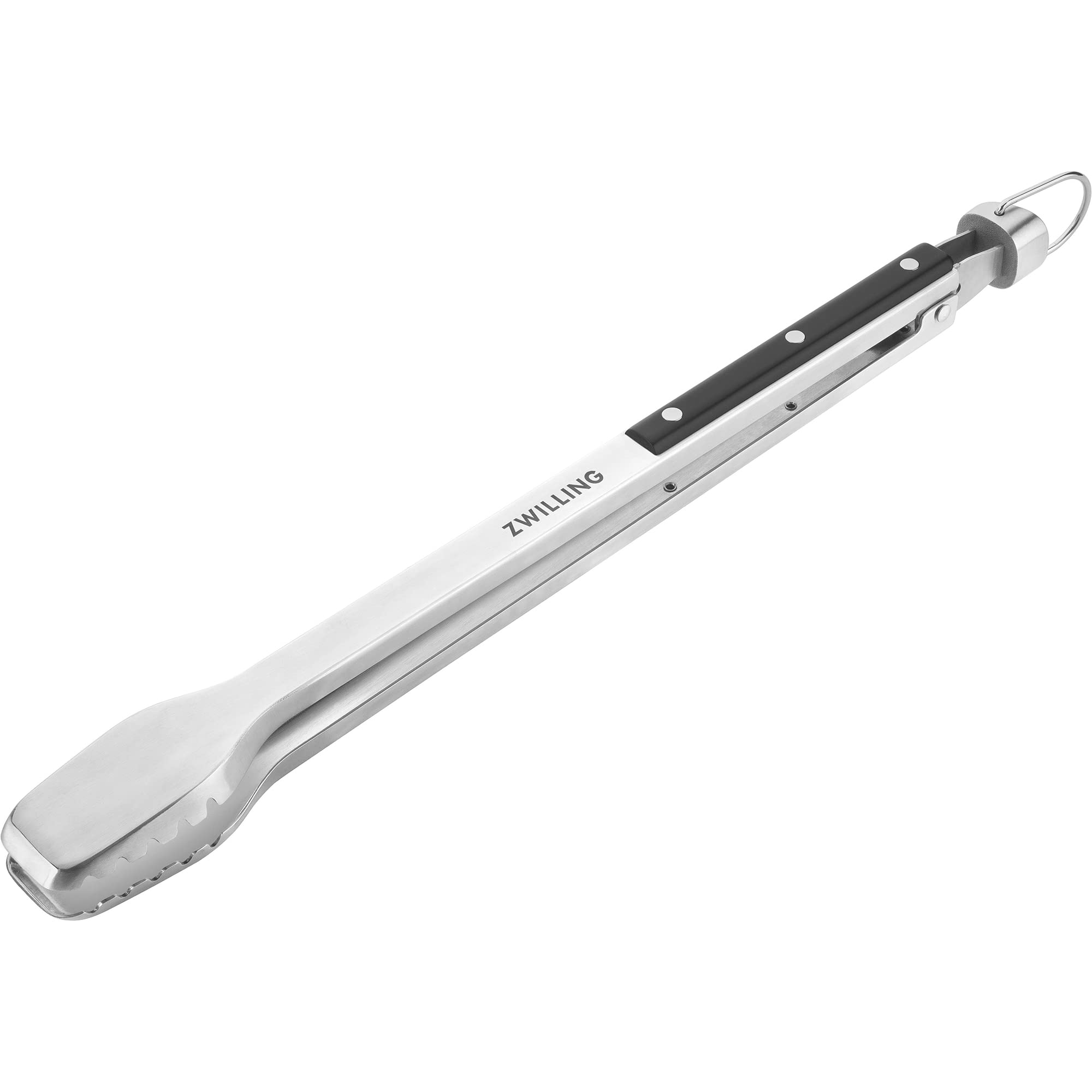 ZWILLING BBQ+ Pinzas para parrilla de 43 cm, pinzas de acero inoxidable con triple remache con agarre antideslizante, mecanismo de bloqueo y mango largo, resistentes al calor y aptas para lavavajillas