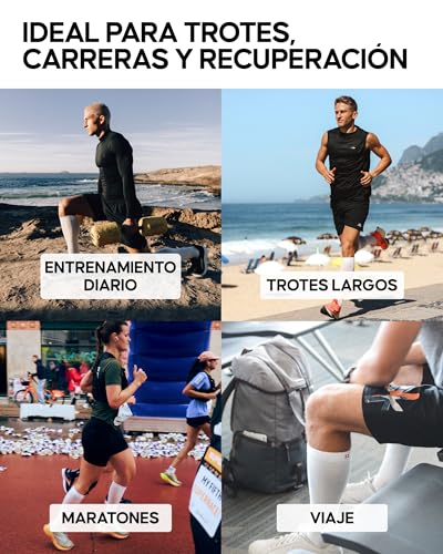 Miniatura 4 de Danish Endurance 2 Pack Calcetines De Compresión Mujer Y Hombre, Deporte, Running, Recuperación Negro Gris 39-42