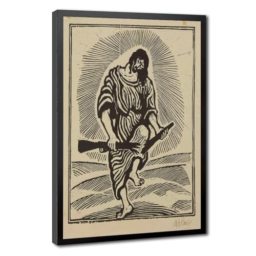 Toile Christ Breaks The Rifle par Otto Pankok cadre suspendu 50x75cm