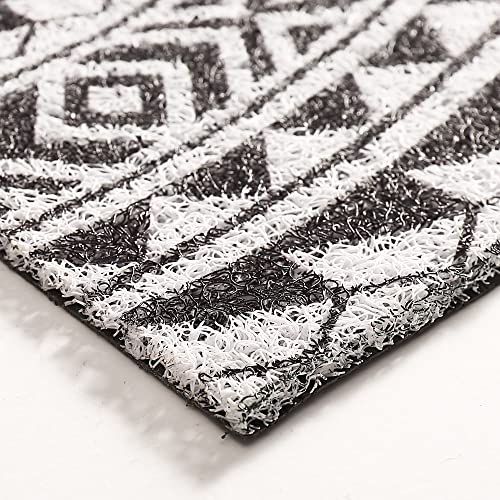 Zeeinx Welcome Door Mat Boho Doormat Half Circle Area Rug Front Door Mat Outdoor Non Slip Absorbent Floor Mat Entrance Doormat For Patio,Home,Classroom,17.7"X35.4"-White #TOP3