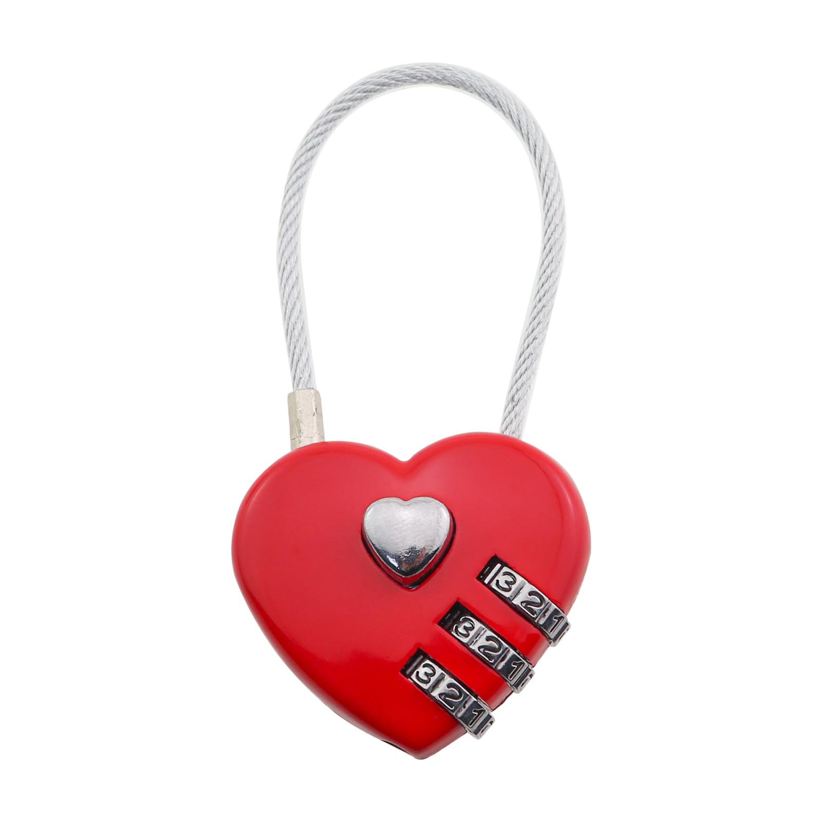 Guifeng Love Heart Digital Combination Lock Mini Outdoor Combination Lock Red 36x40mm Zinc Alloy Luggage Lock Heart Shaped Love Lock for Gym Locker