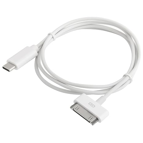 KabelDirekt 30-Pin to USB C Adapter Cable for iPhone 4S/4/3G/3/1, iPad 3/2/1, iPod 3 3ft Male to Male, White (Next-Generation Data/Charging Cable from USB-C to Dock Connector)
