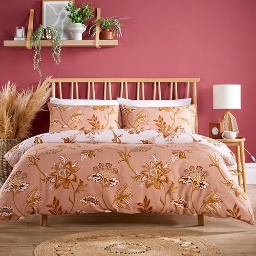 Olivia Rocco Shimla Duvet Cover Set Easy Care Quilt Covers with Pillowcases Super Soft Reversible Bedding Bed Linen Sets, Spice King - Cosy Home Interiors Olivia Rocco Shimla Duvet Cover Set Easy Care Quilt Covers with Pillowcases Super Soft Reversible Bedding Bed Linen Sets, Spice King