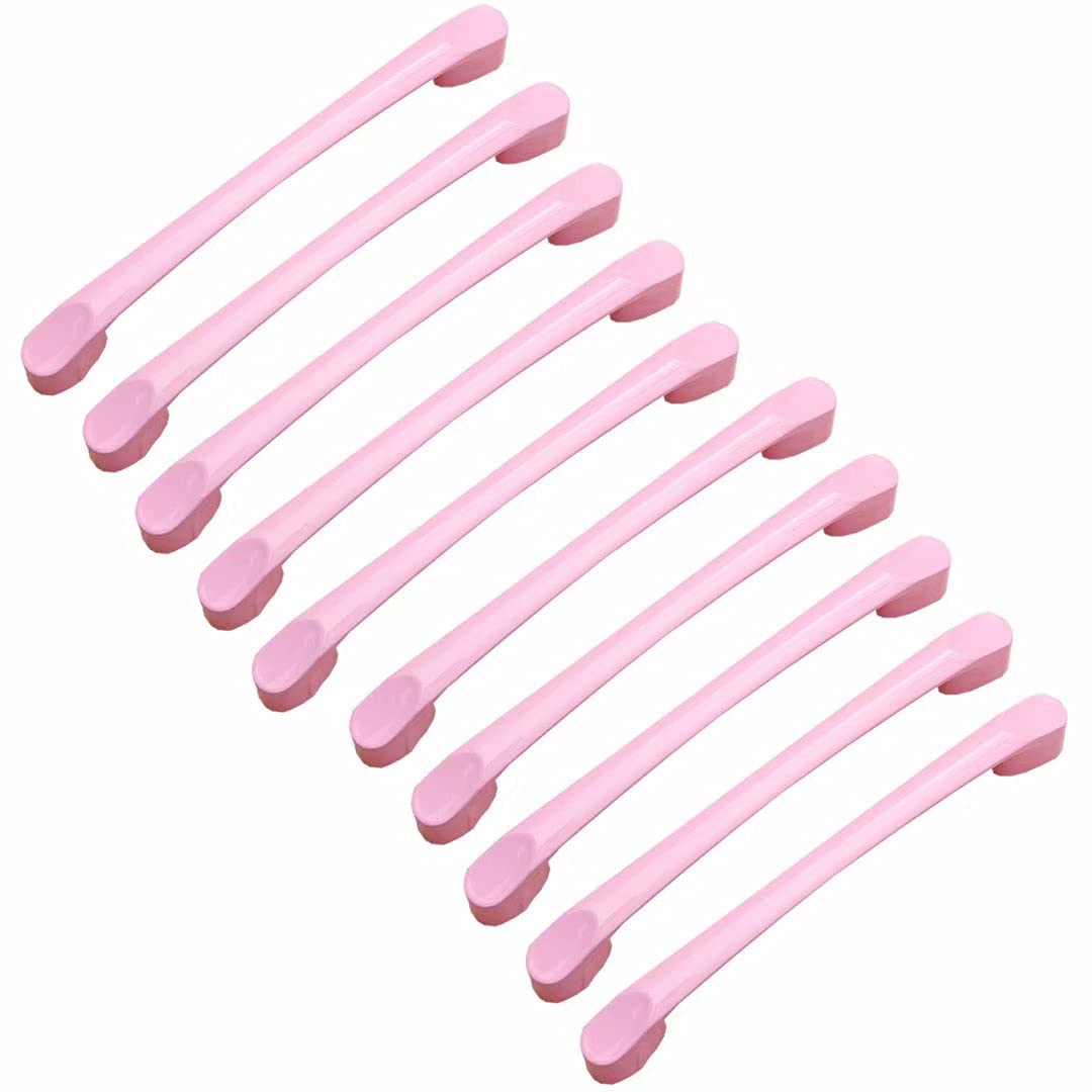 10 Stück Einfache Aluminiumlegierung Griff Küchenschrank Schuh Kleiderschrank Tür Schubladenknöpfe Möbelgriff Hardware Schrankgriffe (Rosa Lochabstand 128 mm)