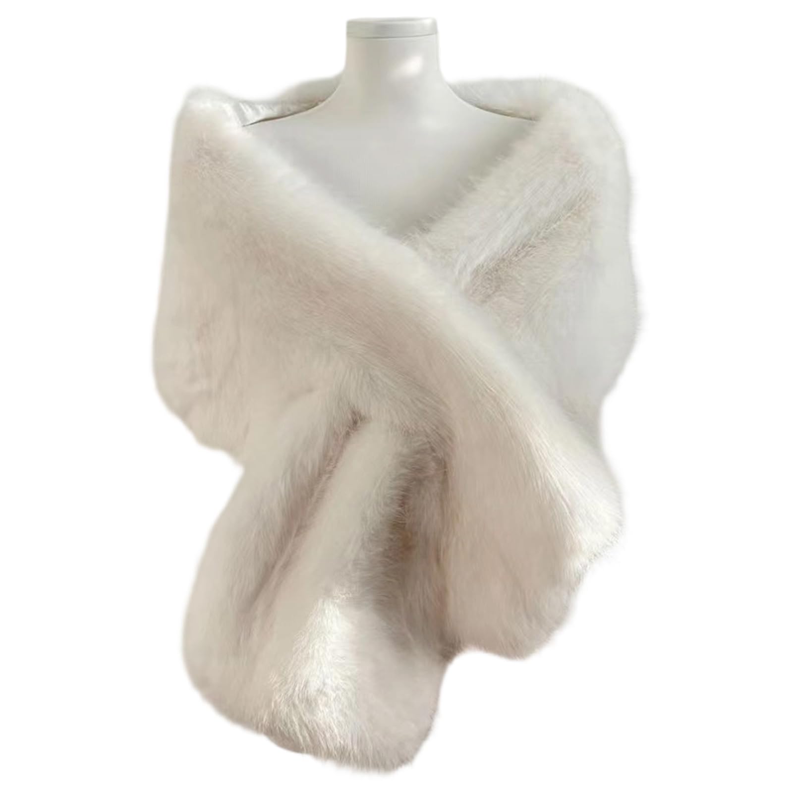 Bufanda cálida de poliéster suave con diseño plegable portátil blanco 7