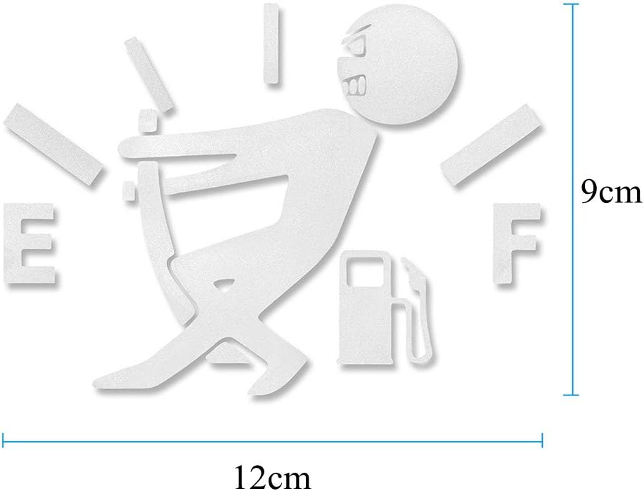 1 Pcs Funny Car Stickers, Pull Fuel Tank Pointer to Full, Reflective Vinyl Car Decal Sticker, Car Styling Decoration Accessories (White)