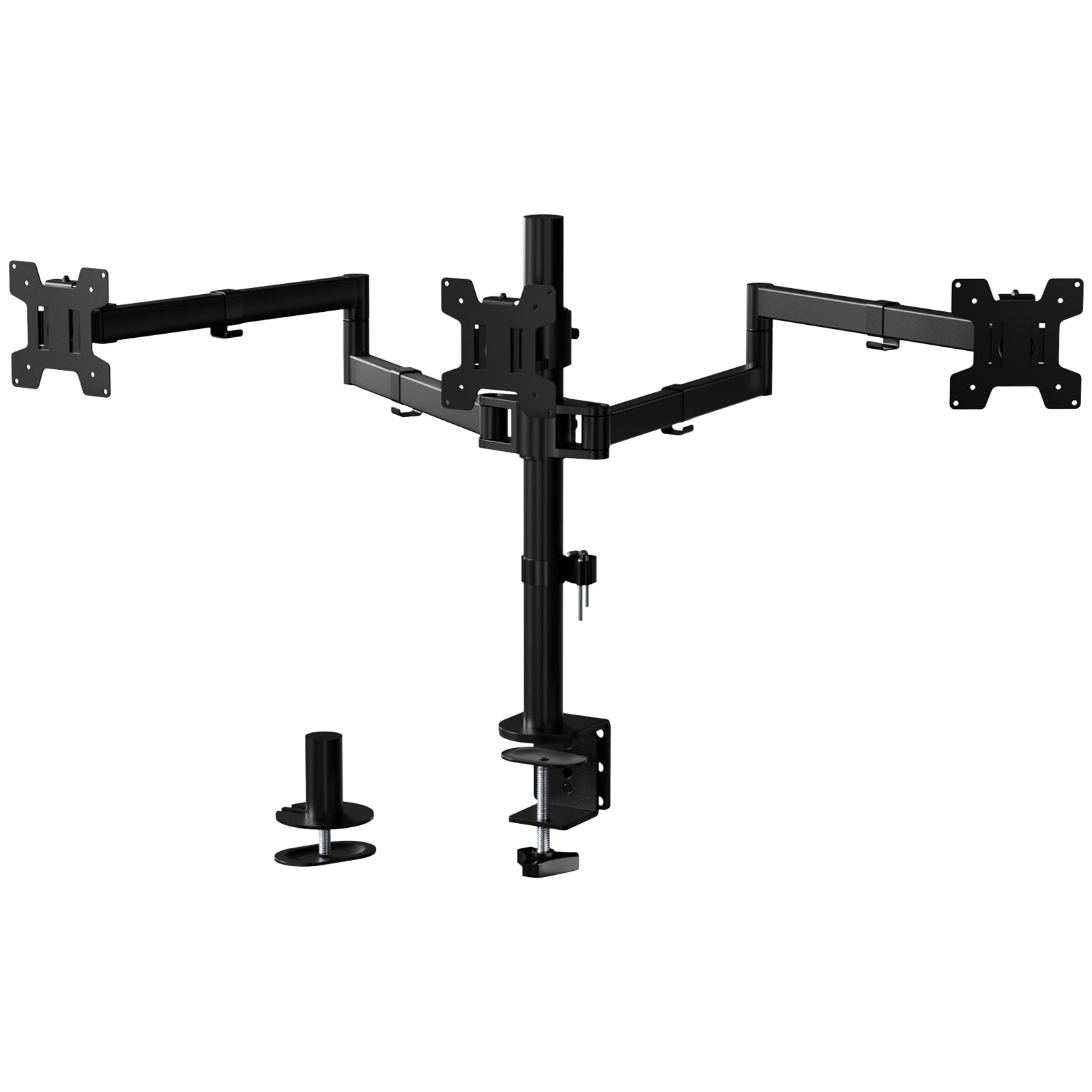 WALI Adjustable Triple Monitor Mount for 13-27 inch Screens, 22 lbs per Arm