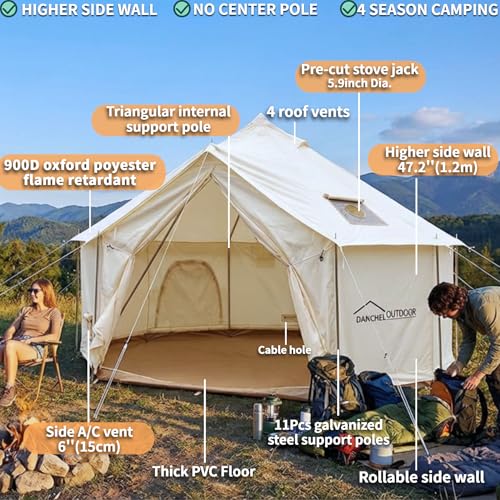 Carpa Yurt Redonda 13ft para 4-6 Personas 4 Temporadas miniatura 3