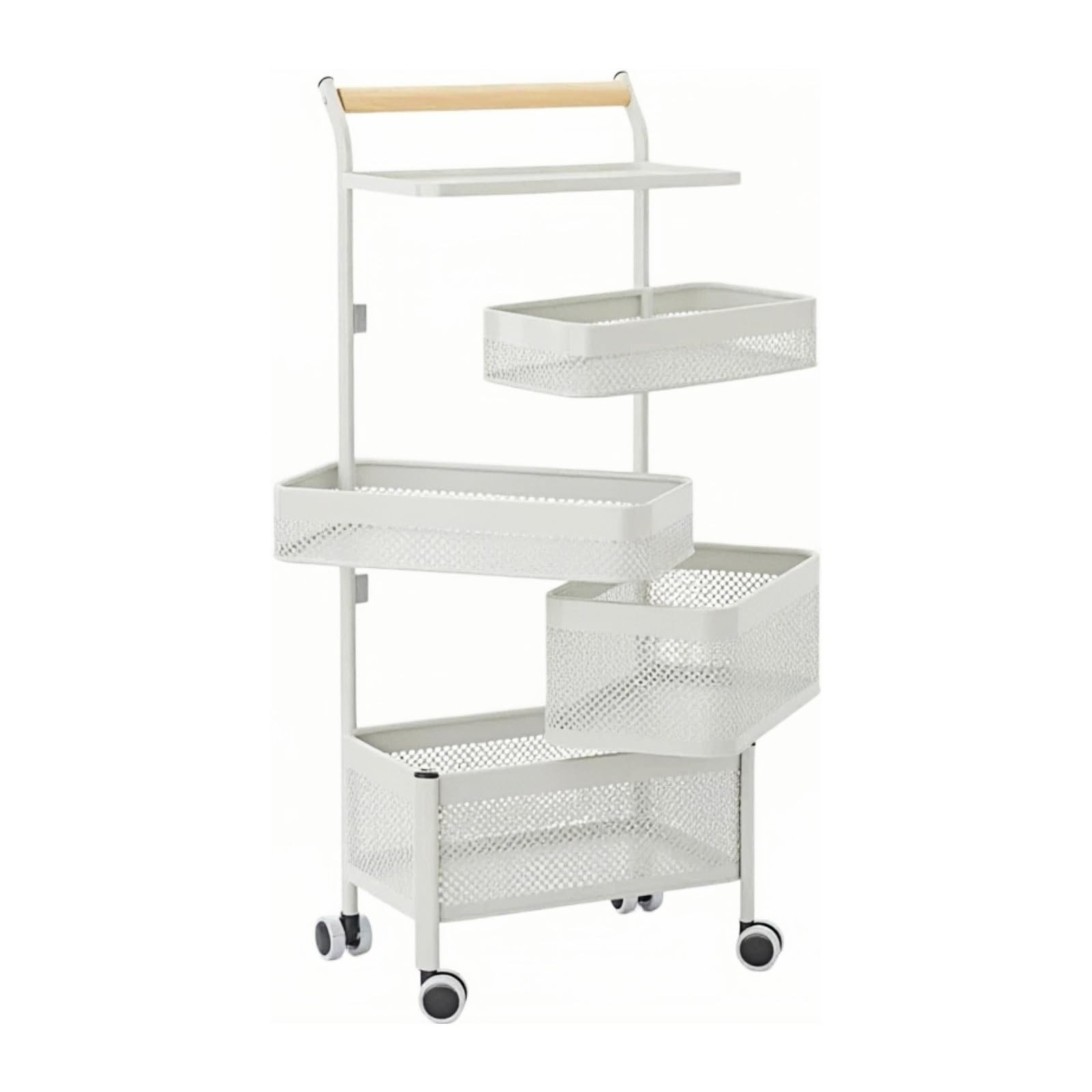 ZYYANSHOP Kitchen Storage Cart Mobile Home Utility Cart Snack and Vegetable Storage Rack Freestanding Rolling Shelf(Small)