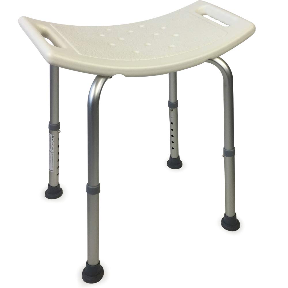 Mobiclinic, San Fermín, Silla de Ducha, Taburete de baño, Marca española, Ortopédica, Aluminio, Altura Regulable, Respaldo, Reposabrazos & ® Elevador WC para Adulto, con Tapa, Modelo Titán