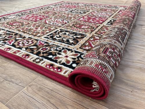 Image of TTC THREAD & TEXTURE CARPET Traditional Comfort: Power-Loomed Carpets for Living Room- Every Space Area Rug Color Red Size 8x11 Feet (240x320cm)