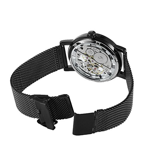 Image of FORSINING Men's Classic Skeleton Mechanical Hand-wind Stainless Steel Bracelet Brand Popular Watch Saat, Classic