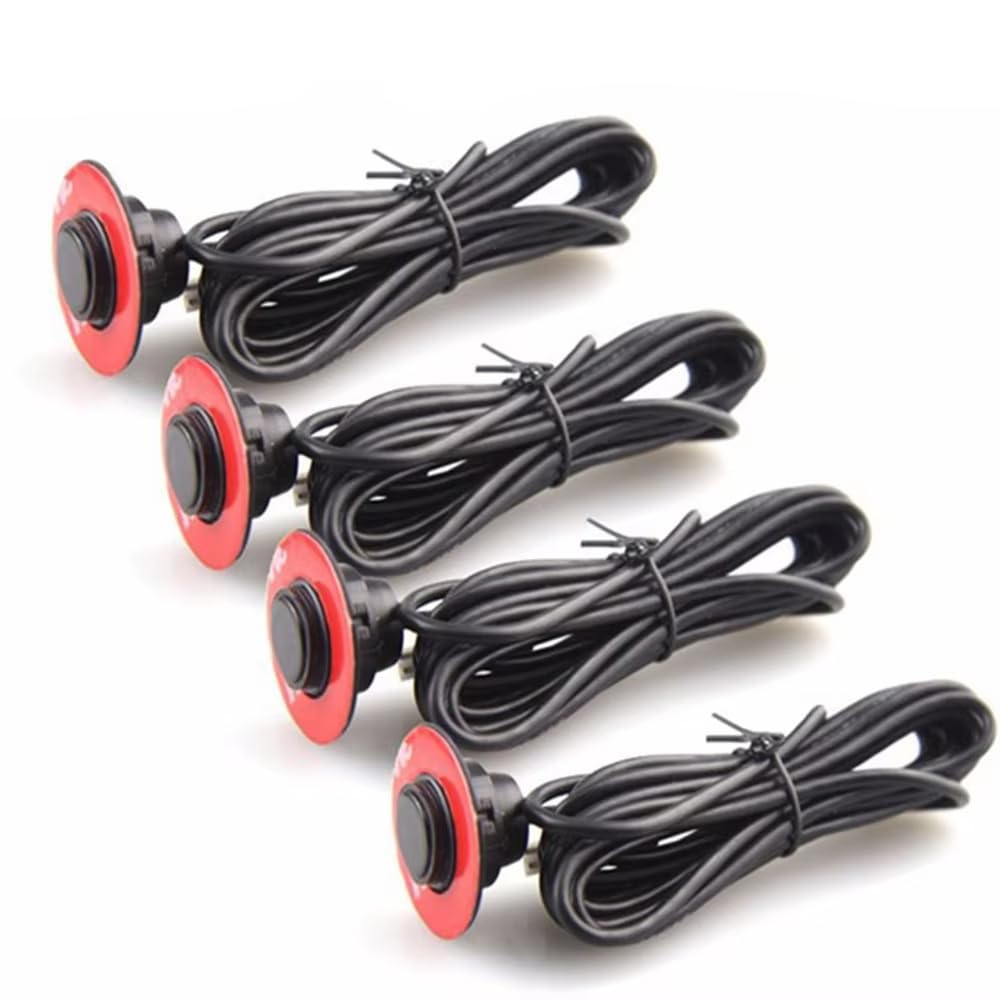 Kit 4 sensori di parcheggio per auto universali posteriori sistema radar in retromarcia allarme sonoro di distanza Nero