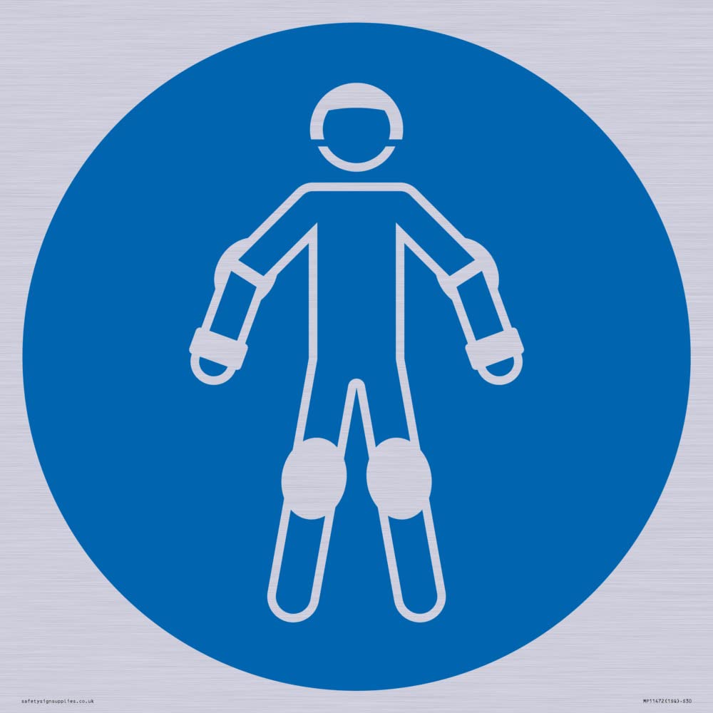 Mandatory: Wear protective roller sport equipment Sign - 300x300mm - S30, Blue/White