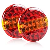 ☄ Súper brillante: cada luz trasera LED para remolque tiene 20 chips, lo que garantiza una conducción segura por la noche.