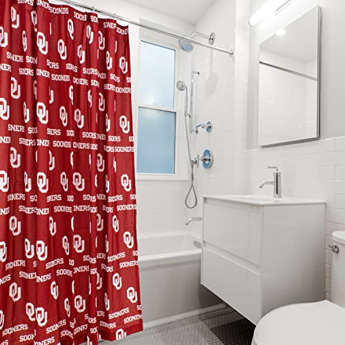 Image of College Covers Everything Comfy Oklahoma Sooners Bright and Colorful Shower Curtain Cover 70 inch x 72 inch