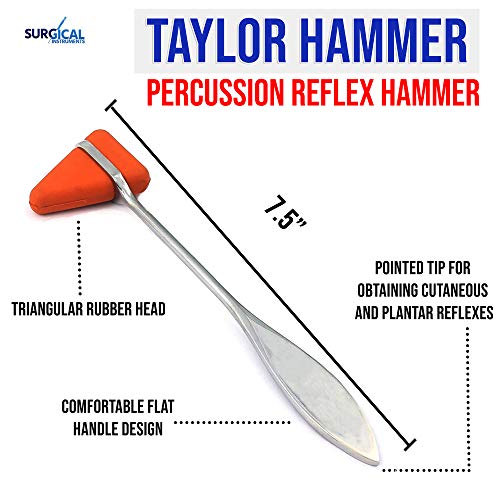 SURGICAL ONLINE Taylor Tomahawk Percussion Reflex Hammer for Neurological Examination (Red) - Image 4