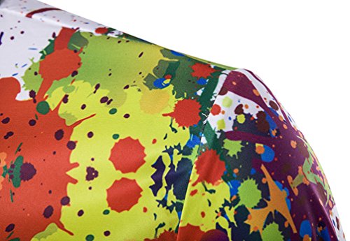 Uomo Slim Fit Stampate Camicie Maniche Lunghe