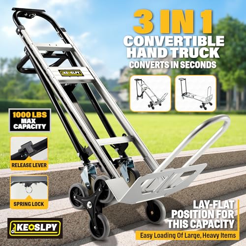 Carretilla convertible industrial aluminio 3 en 1 1000 lbs miniatura 2