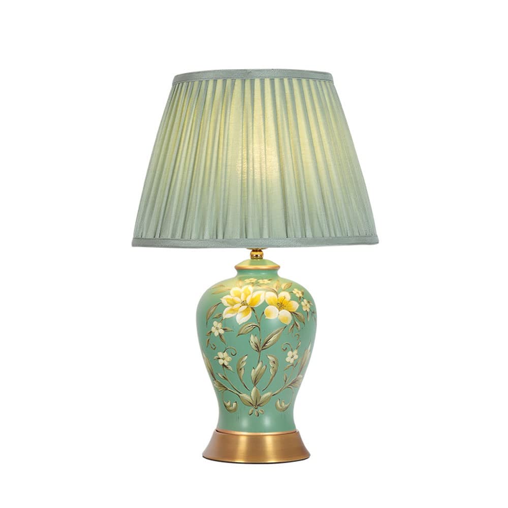 asdchZen Bedside Table Lamp Table Lamp American Vintage Ceramic Table Lamps Traditional Nightstand Lamp For Bedroom Living Room Office Vintage Desk Lamp