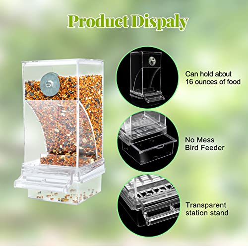 Rypet 198-AUTOMATIC BIRD FEEDER-FBA No Mess Automatic Bird Feeder Transparent Food Container Cage Acrylic Parrot Feeder Accessories thumb #2