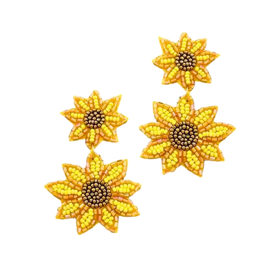 SURAKSHIT HUB Sunflower Handmade Beaded Earring Fabric And Glass Beads Jewelry For women and girls (Yellow) Pack of 1 PC (B0D98MLBW6) Amazon Price History, Amazon Price Tracker