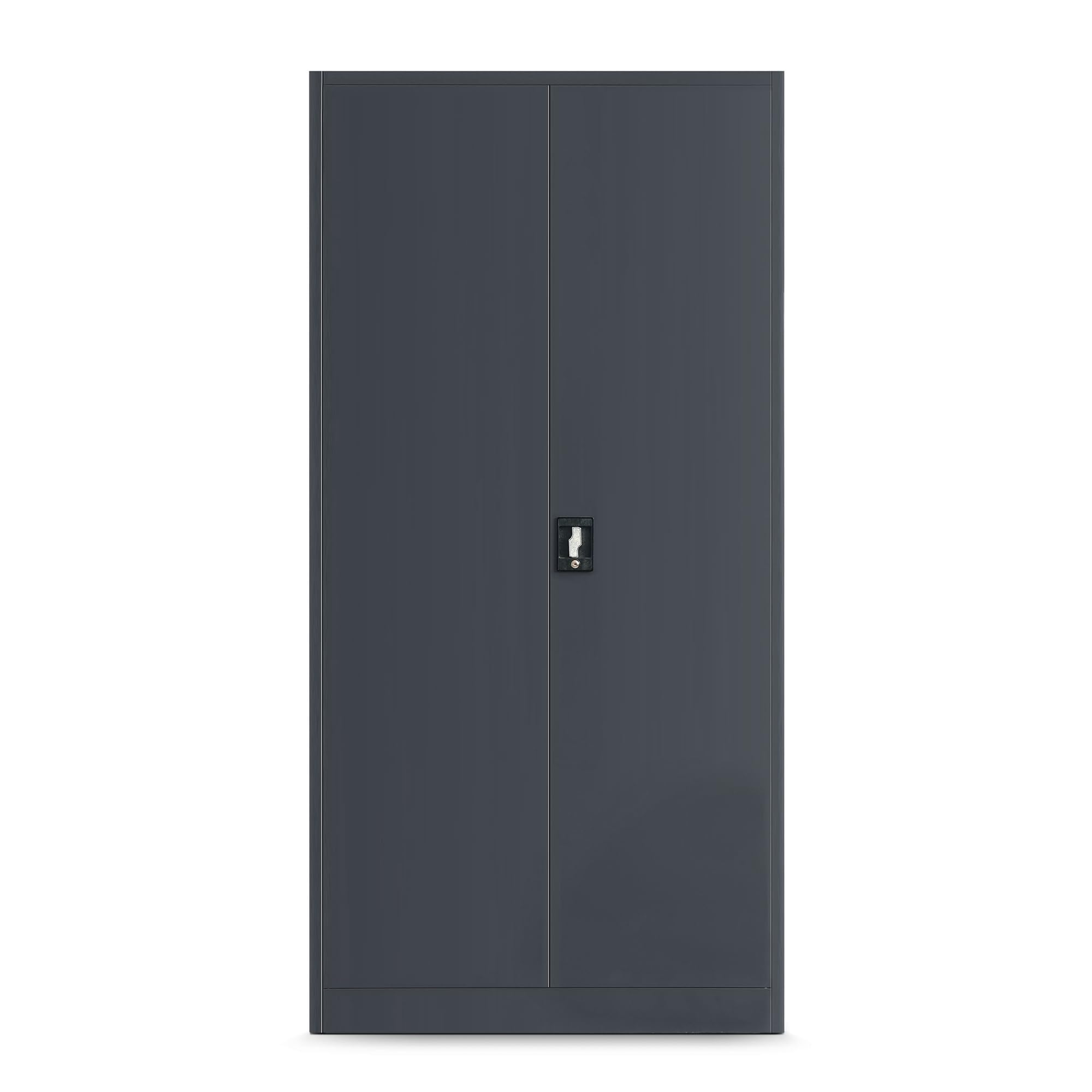 Jan Nowak Armadio per Officina Armadietto Porta Utensiliin Metallo con 4 Ripiani Parete Perforata Rivestimento a Polvere 185 cm x 92 cm x 50 (Antracite)