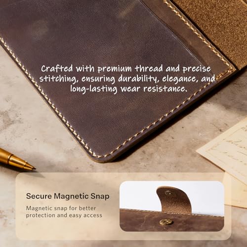 Image of CoBak Genuine Leather Car Registration and Insurance Holder | Luxury Vehicle Glove Box Organizer, Premium Auto Document Case with Magnetic Closure for License, Cards & Papers