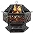 Nouva 24 in Wood Burning Fire Pit - Heavy Duty Hex Shaped Outdoor Firepit with Spark Screen, Safety Ring, Poker, Hexagon Fire Bowl Fireplace for Patio Campfire Bonfire Backyard Picnic