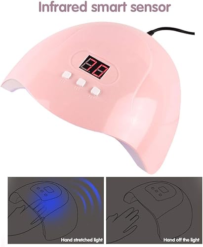 Miniatura 6 de YEZIJIN Esmalte de uñas para secador de uñas lámpara de gel de arte de 54 W lámpara LED para máquina rosa talla única