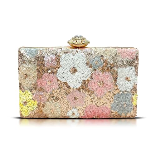 Clutch Purses for Women, Sequins Evening Bag, Hard Box Crossbody Bag miniatura 1