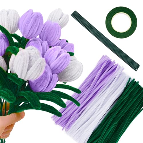 🌷【Materiale】Lo scovolino ciniglia è realizzato in morbida fibra e filo.