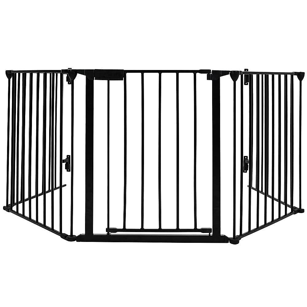 Parque de cercado modulable Acero, parque para perros, interior y exterior, cerca, cerca, cerca, jaula, para interior, perros, conejos, roedores, pequeños animales (310 x 2,5 x 75 cm (5 piezas))