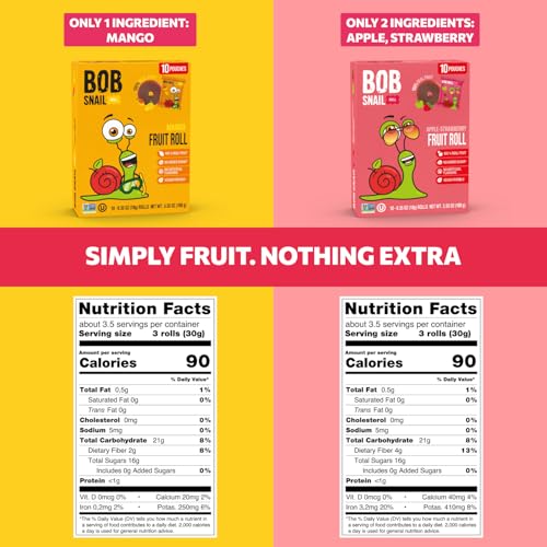 Bob Snail Exotic Mix Fruit Roll Ups – Healthy Sweets, Real Dried Fruits Snacks, No Added Sugar, Vegan, Nut Free, Candy for Adults and Kids – Flavour 50 pcs, 500g (Mango & Strawberry) - Image 3