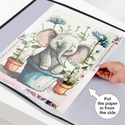 Image of Diamond Art Storage Book with Accessories Painting Storage for Diamond Painting Kits, Tools & Supplies Album 22x16.4inch Art Collection Binder Book A2 Folder 50x40cm(Black)