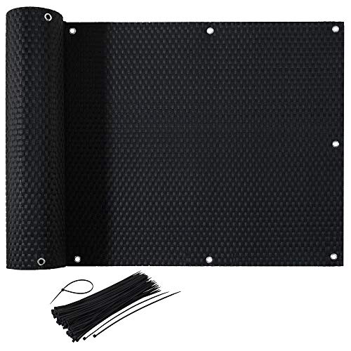 CelinaSun Sichtschutz Balkon 0,75 x 4 m schwarz Polyrattan...
