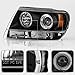 ACANII - For 1999-2004 Jeep Grand Cherokee LED Halo Ring Black Housing Projector Headlights Headlamps, Driver & Passenge