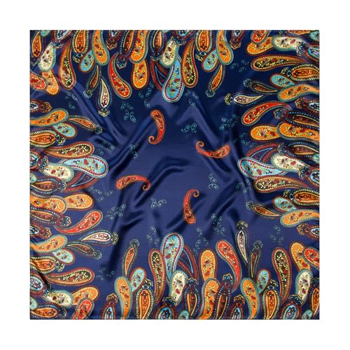 Image of 35 inch Men's Silk Cowboy Scarf - Oversized Western Bandana Neckwear, Large Square Scarf with Gift Packaging