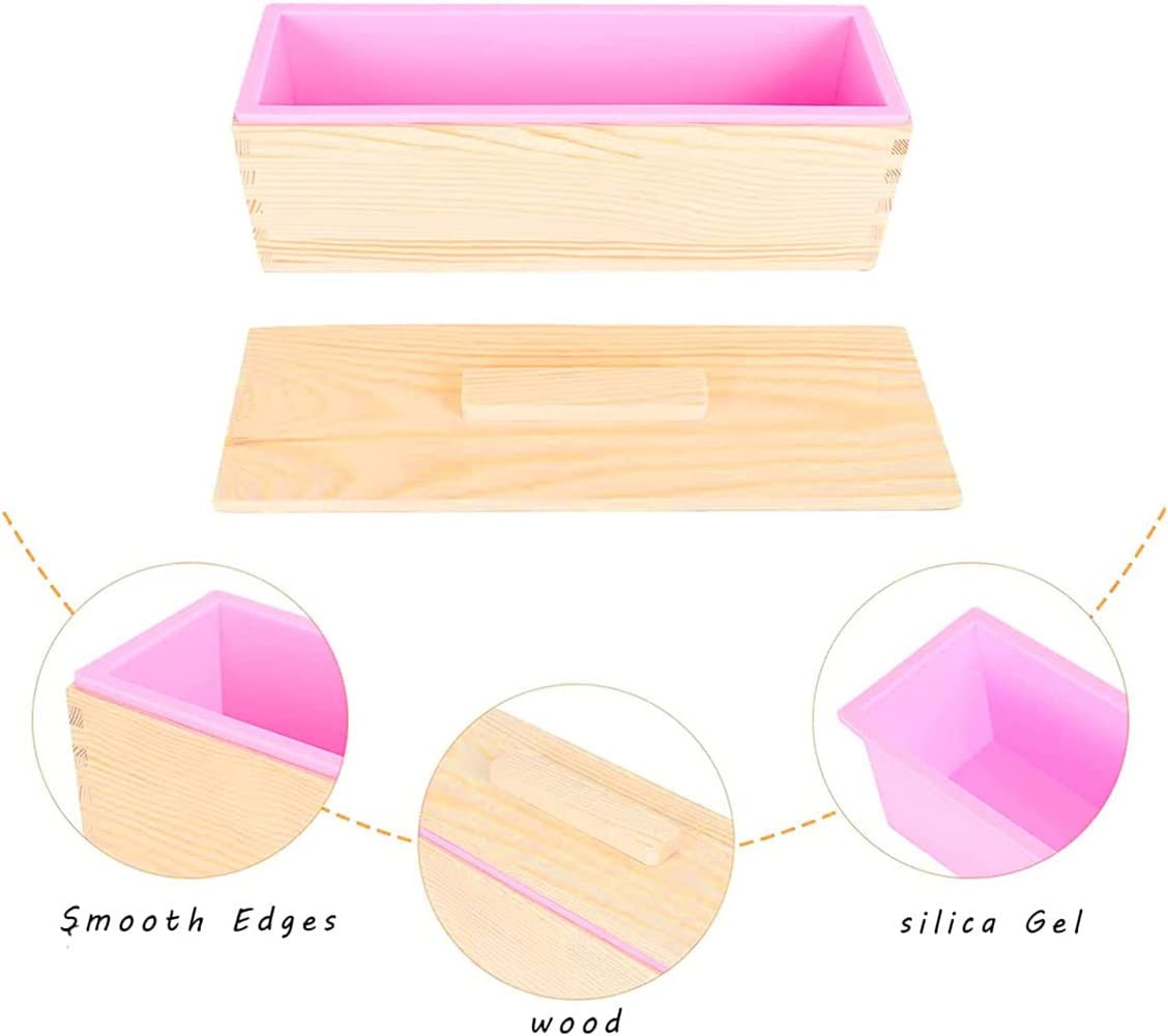 Stampo Per Sapone In Silicone Con Coperchio E Scatola In Legno, Stampo Per Pane In Silicone Per La Creazione Di Cioccolatini E Budini Perfetti, Strumento Diy Da 900 Ml