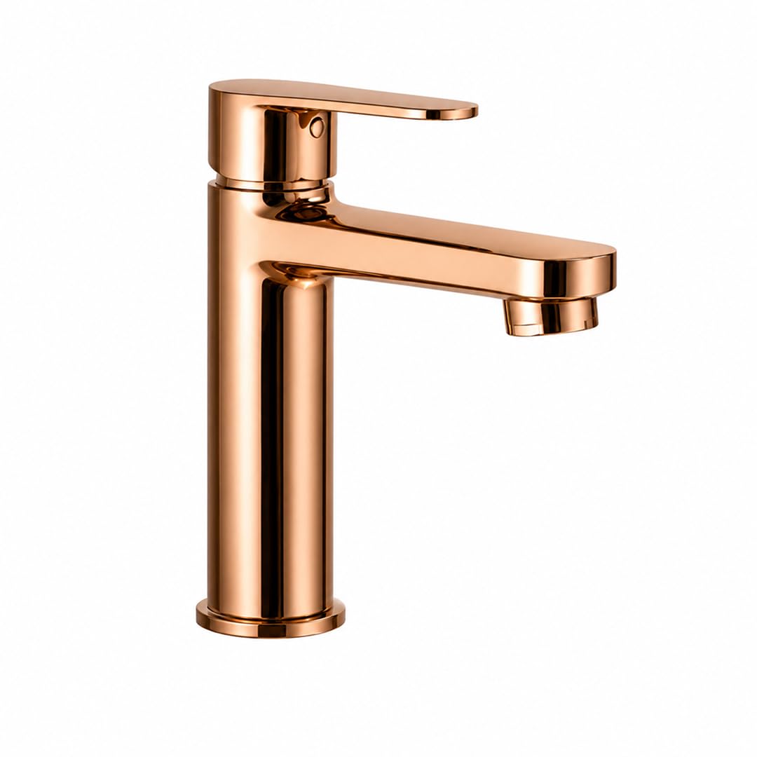 Maipo Dove Rose Gold Pillar Cock Tap for Bathroom, Solid Brass Bathroom Faucet, Premium Rose Gold Finish, Foam Flow Water Saving Technology-image-23